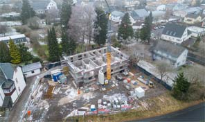 Zenz Massivhaus Baustelle aus der Luft in Hillesheim 